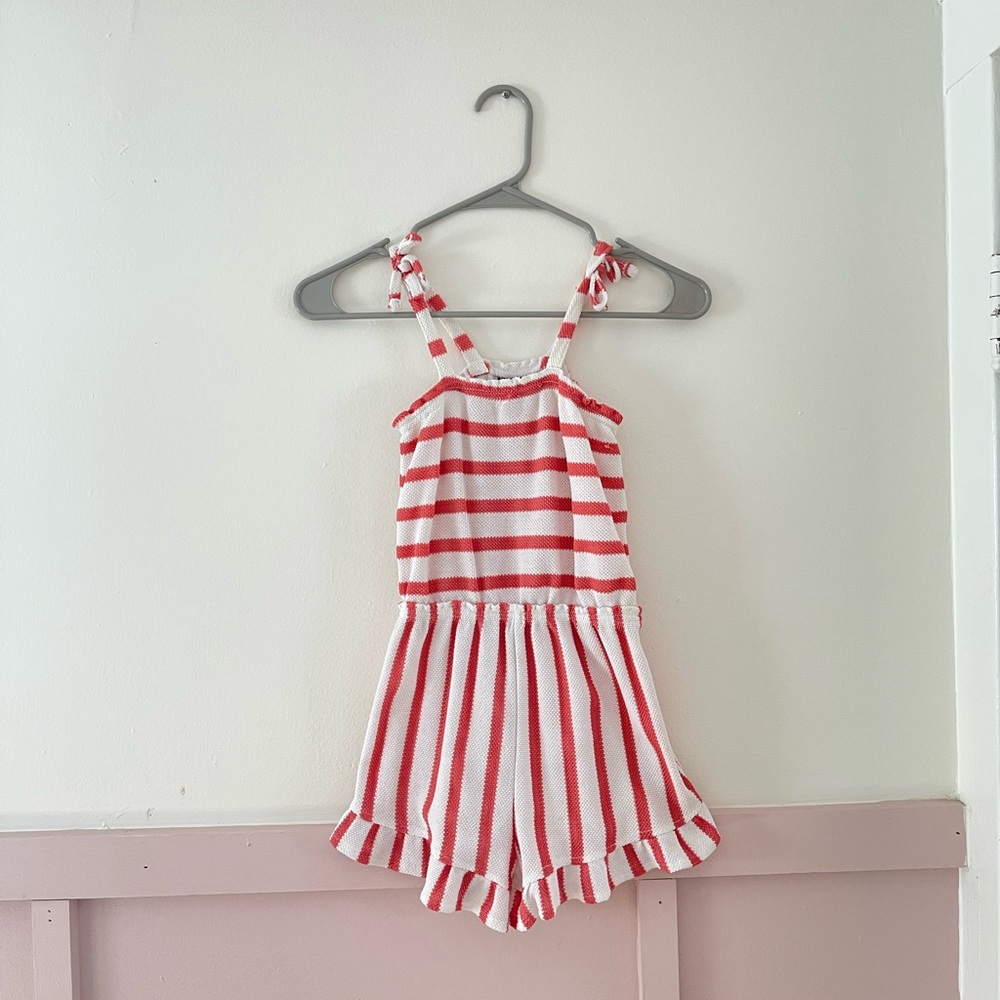 Vince Camuto Kids Red and White Striped Romper